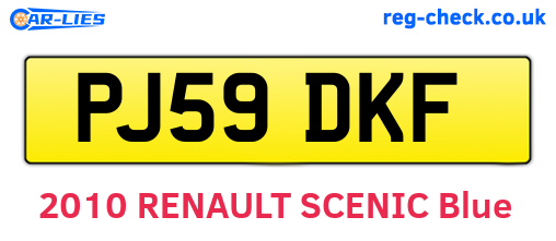 PJ59DKF are the vehicle registration plates.