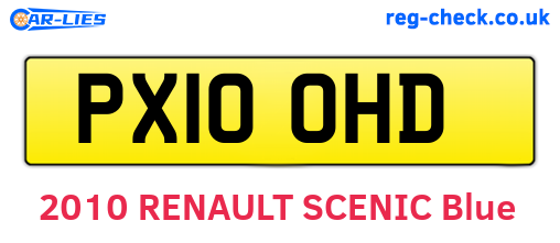PX10OHD are the vehicle registration plates.