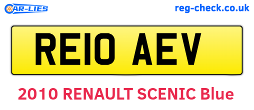 RE10AEV are the vehicle registration plates.