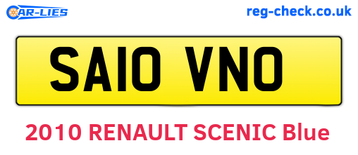 SA10VNO are the vehicle registration plates.