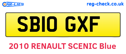 SB10GXF are the vehicle registration plates.