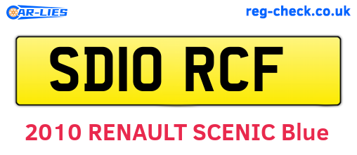 SD10RCF are the vehicle registration plates.