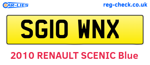 SG10WNX are the vehicle registration plates.