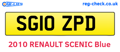 SG10ZPD are the vehicle registration plates.