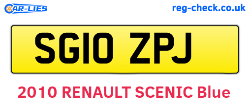 SG10ZPJ are the vehicle registration plates.