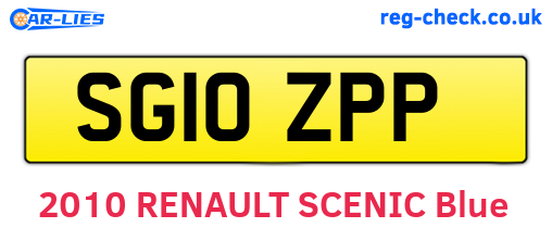 SG10ZPP are the vehicle registration plates.