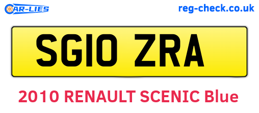 SG10ZRA are the vehicle registration plates.