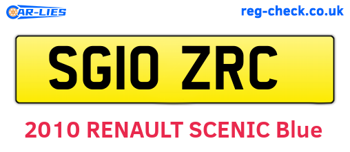 SG10ZRC are the vehicle registration plates.