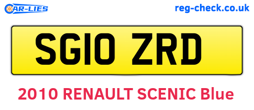 SG10ZRD are the vehicle registration plates.