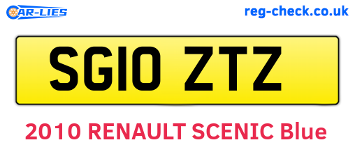 SG10ZTZ are the vehicle registration plates.