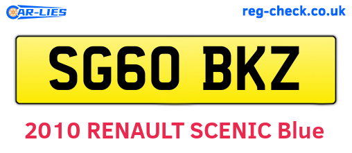 SG60BKZ are the vehicle registration plates.
