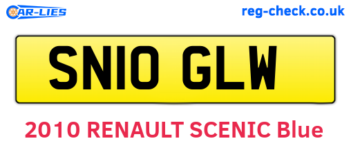 SN10GLW are the vehicle registration plates.