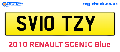 SV10TZY are the vehicle registration plates.