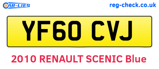YF60CVJ are the vehicle registration plates.