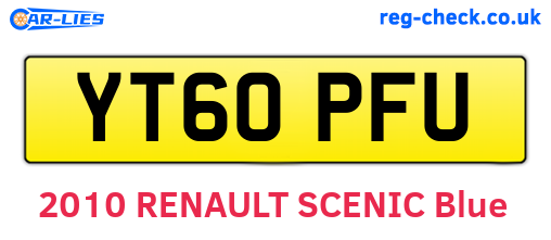 YT60PFU are the vehicle registration plates.
