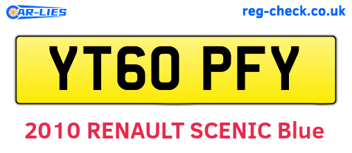 YT60PFY are the vehicle registration plates.