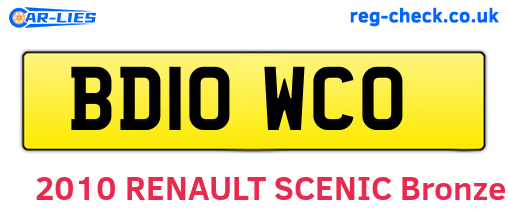 BD10WCO are the vehicle registration plates.