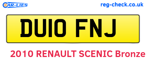 DU10FNJ are the vehicle registration plates.