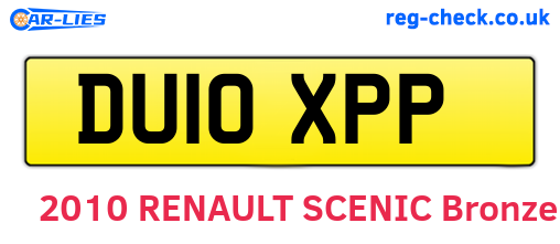 DU10XPP are the vehicle registration plates.