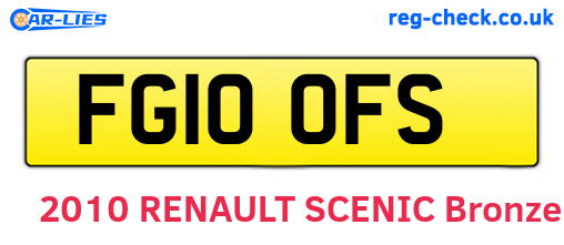 FG10OFS are the vehicle registration plates.