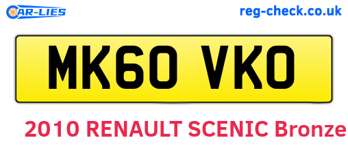 MK60VKO are the vehicle registration plates.