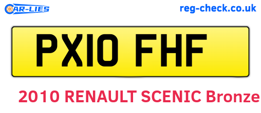 PX10FHF are the vehicle registration plates.
