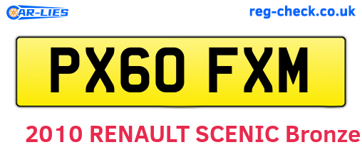 PX60FXM are the vehicle registration plates.
