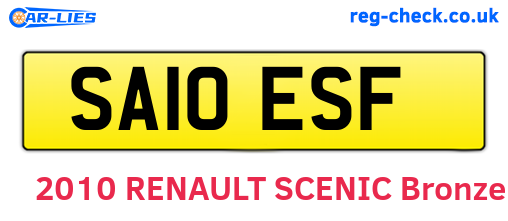 SA10ESF are the vehicle registration plates.