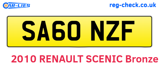 SA60NZF are the vehicle registration plates.