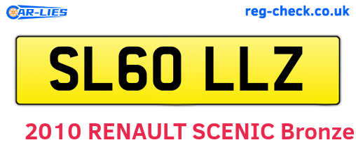 SL60LLZ are the vehicle registration plates.
