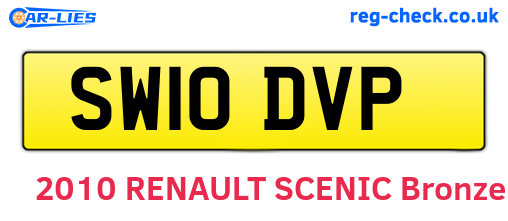 SW10DVP are the vehicle registration plates.