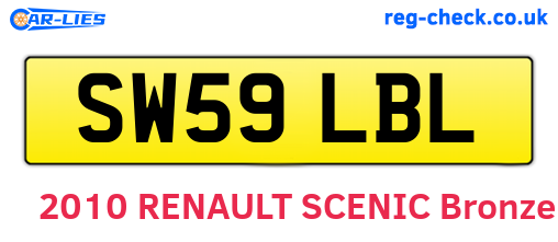 SW59LBL are the vehicle registration plates.