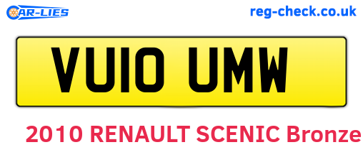 VU10UMW are the vehicle registration plates.