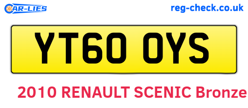 YT60OYS are the vehicle registration plates.