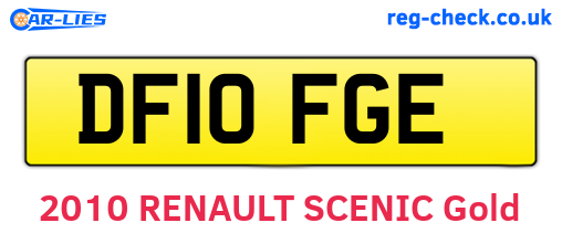 DF10FGE are the vehicle registration plates.