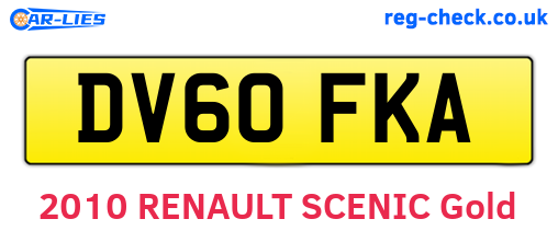 DV60FKA are the vehicle registration plates.