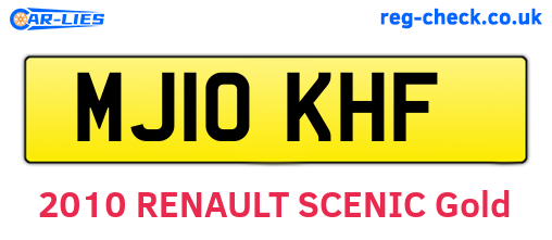 MJ10KHF are the vehicle registration plates.