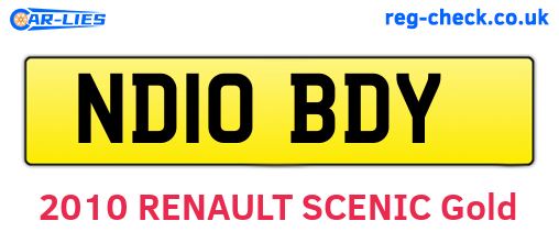 ND10BDY are the vehicle registration plates.