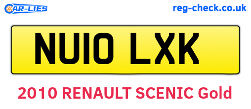 NU10LXK are the vehicle registration plates.
