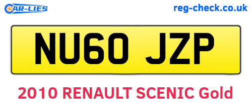 NU60JZP are the vehicle registration plates.