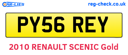 PY56REY are the vehicle registration plates.