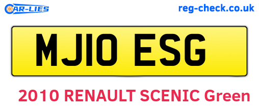 MJ10ESG are the vehicle registration plates.