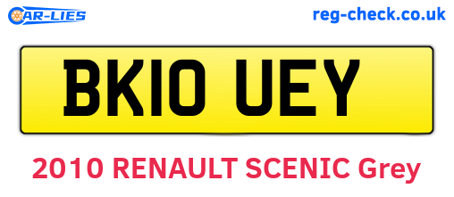 BK10UEY are the vehicle registration plates.