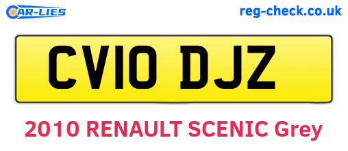 CV10DJZ are the vehicle registration plates.