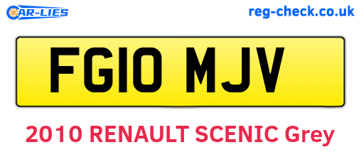 FG10MJV are the vehicle registration plates.