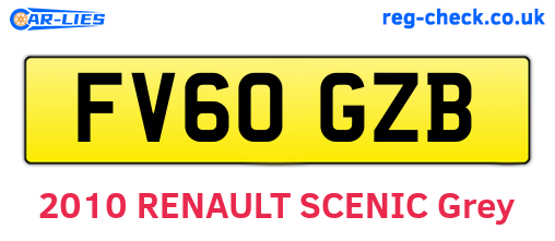 FV60GZB are the vehicle registration plates.
