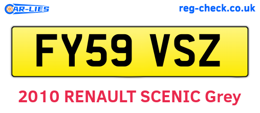 FY59VSZ are the vehicle registration plates.