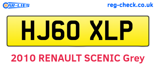 HJ60XLP are the vehicle registration plates.
