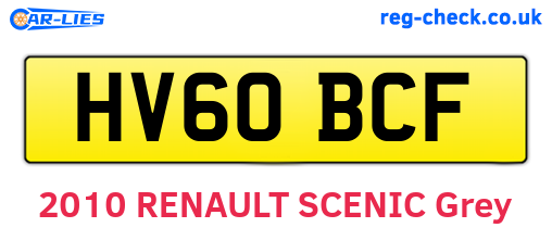 HV60BCF are the vehicle registration plates.