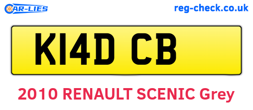 K14DCB are the vehicle registration plates.